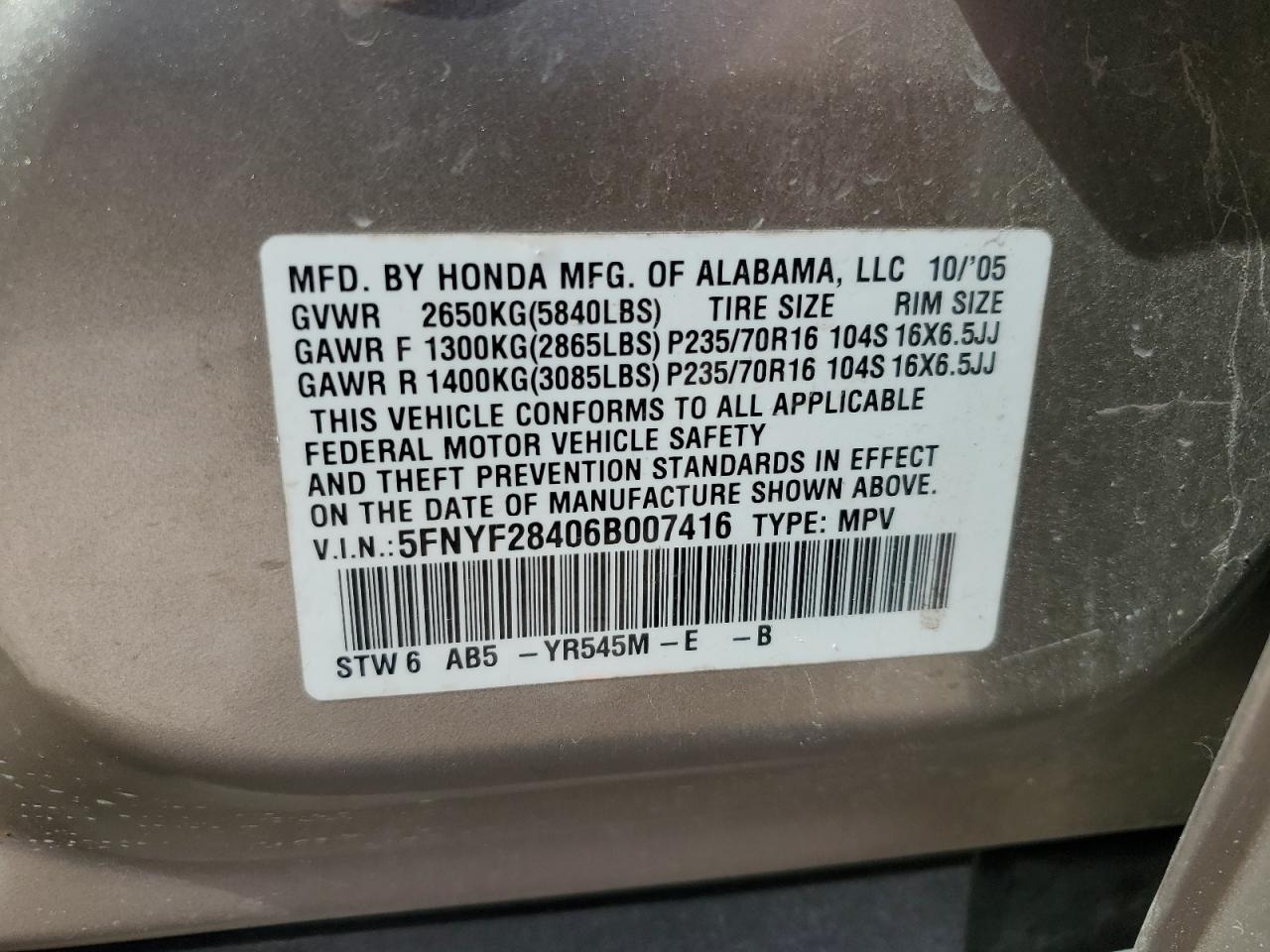 2006 Honda Pilot - Image 13