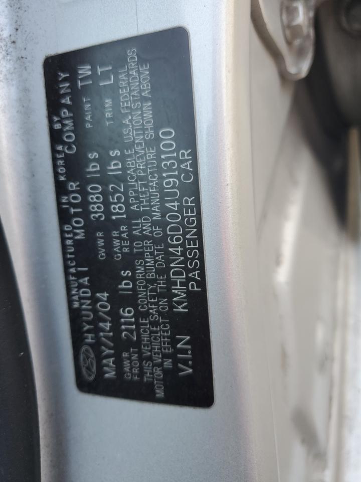 2004 Hyundai Elantra Gls VIN: KMHDN46D04U913100 Lot: 49696475