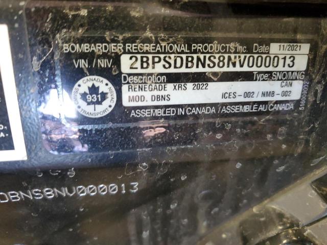 2022 SKIDOO RENEGADE