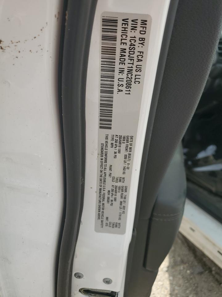 2022 Dodge Durango Pursuit VIN: 1C4SDJFT1NC208611 Lot: 48221685