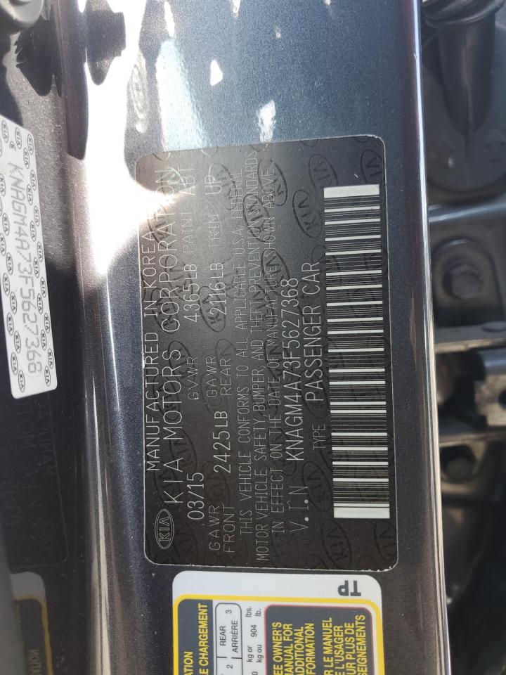 2015 Kia Optima Lx VIN: KNAGM4A73F5627368 Lot: 45452815