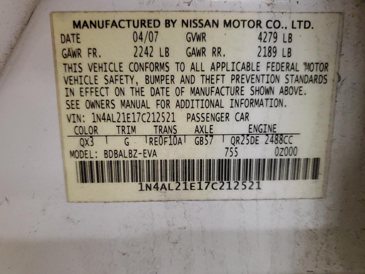 2007 Nissan Altima - Image 14