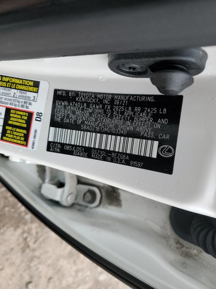 2021 Lexus Es 350 Base VIN: 58ADZ1B13MU103340 Lot: 47973735