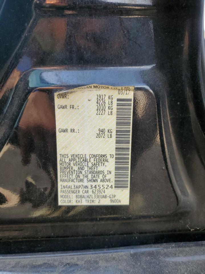 2017 Nissan Altima 2.5 VIN: 1N4AL3AP7HN345524 Lot: 50907525