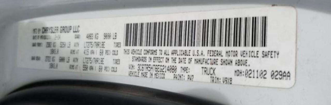 2014 Ram 2500 St VIN: 3C6TR5HT6EG214080 Lot: 47642555