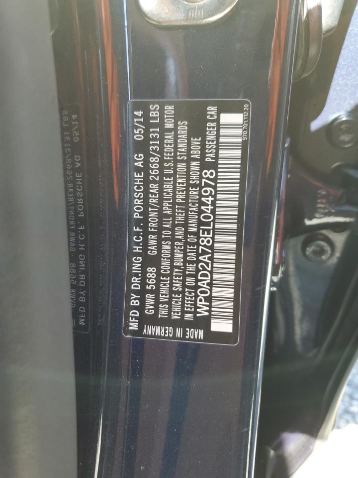 2014 Porsche Panamera S Hybrid VIN: WP0AD2A78EL044978 Lot: 49992665