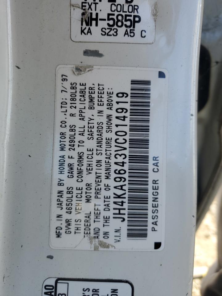 1997 Acura 3.5Rl VIN: JH4KA9643VC014919 Lot: 51022525