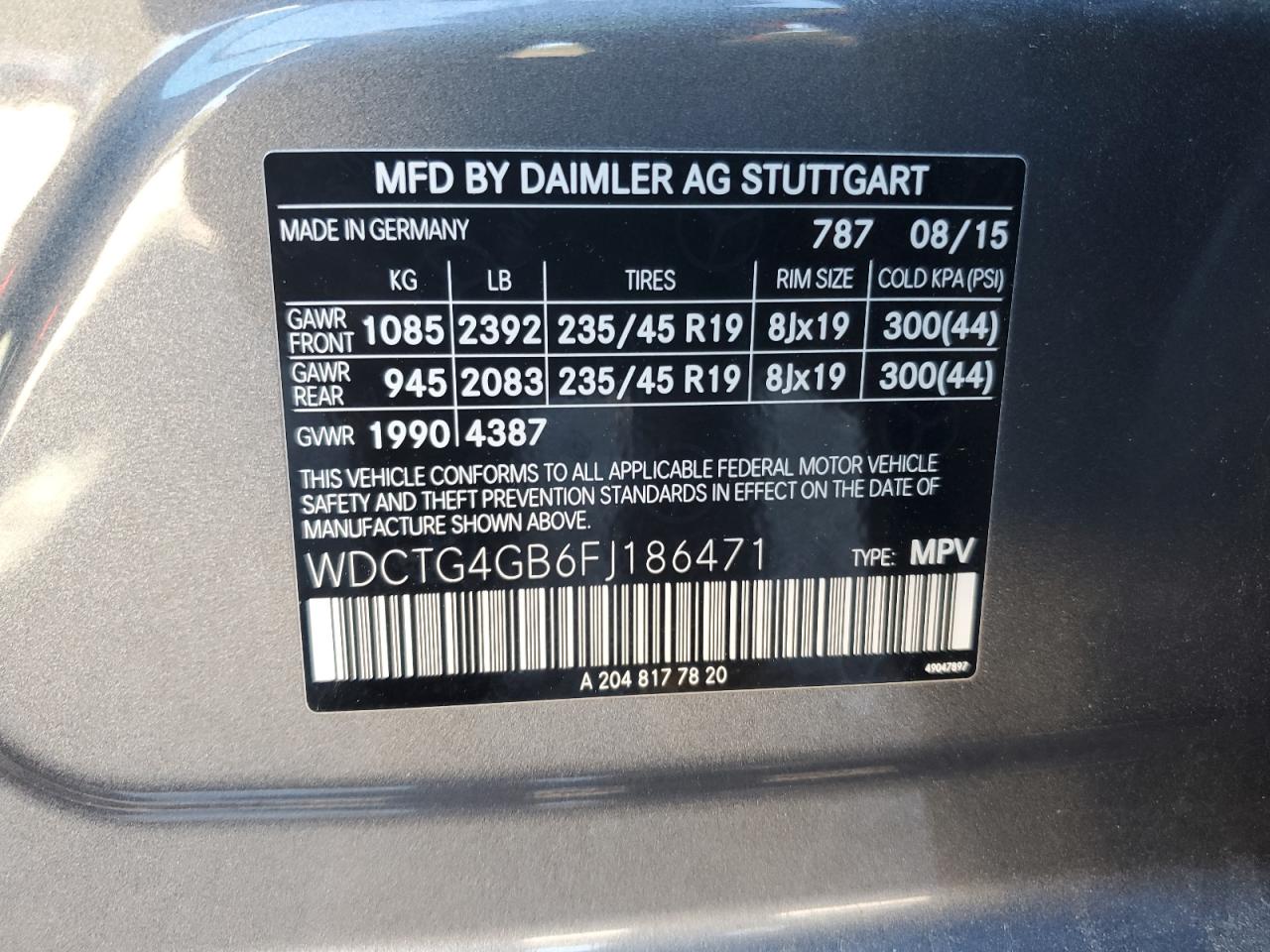 2015 Mercedes-Benz Gla 250 4Matic VIN: WDCTG4GB6FJ186471 Lot: 49578695