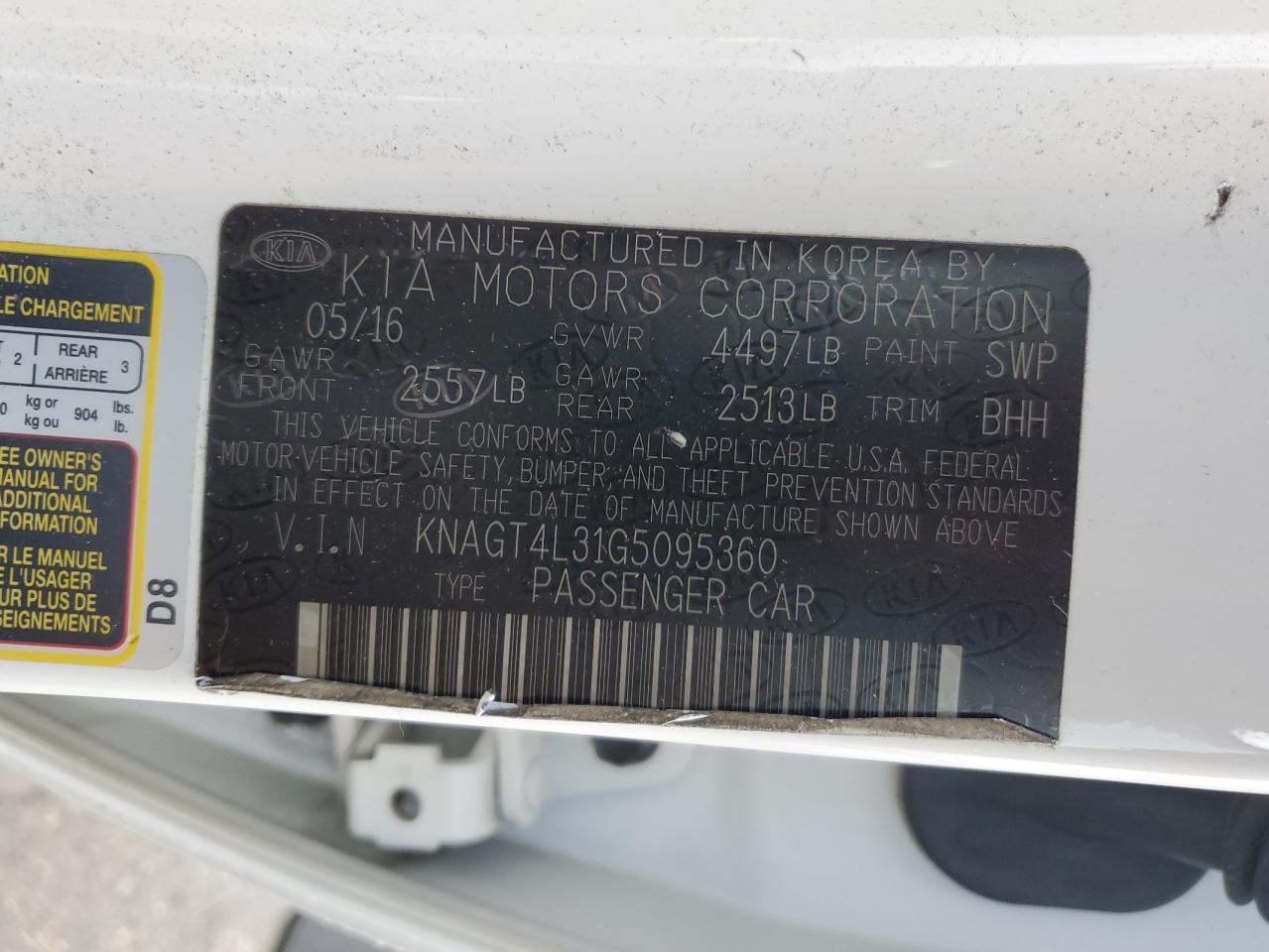 2016 Kia Optima - Image 13