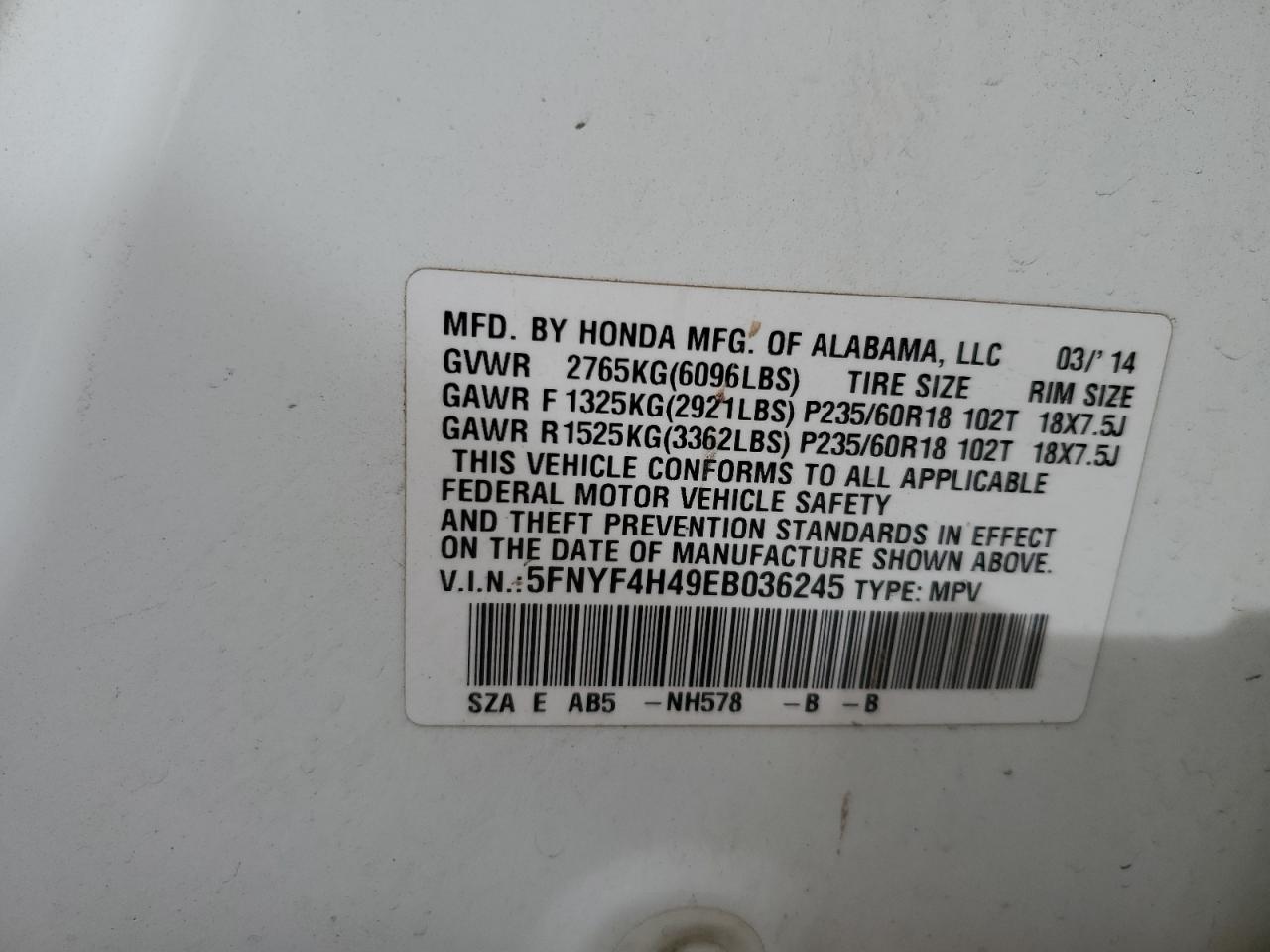 2014 Honda Pilot - Image 13