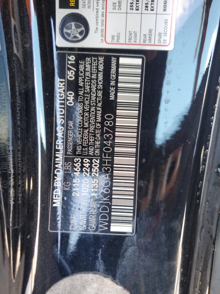 2017 Mercedes-Benz Sl 450 VIN: WDDJK6GA3HF043780 Lot: 50574345