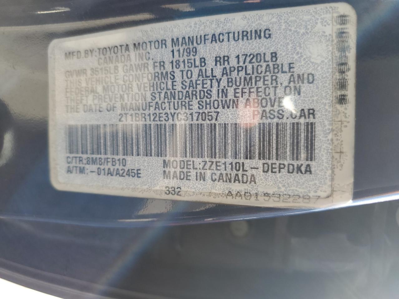 2000 Toyota Corolla - Image 12