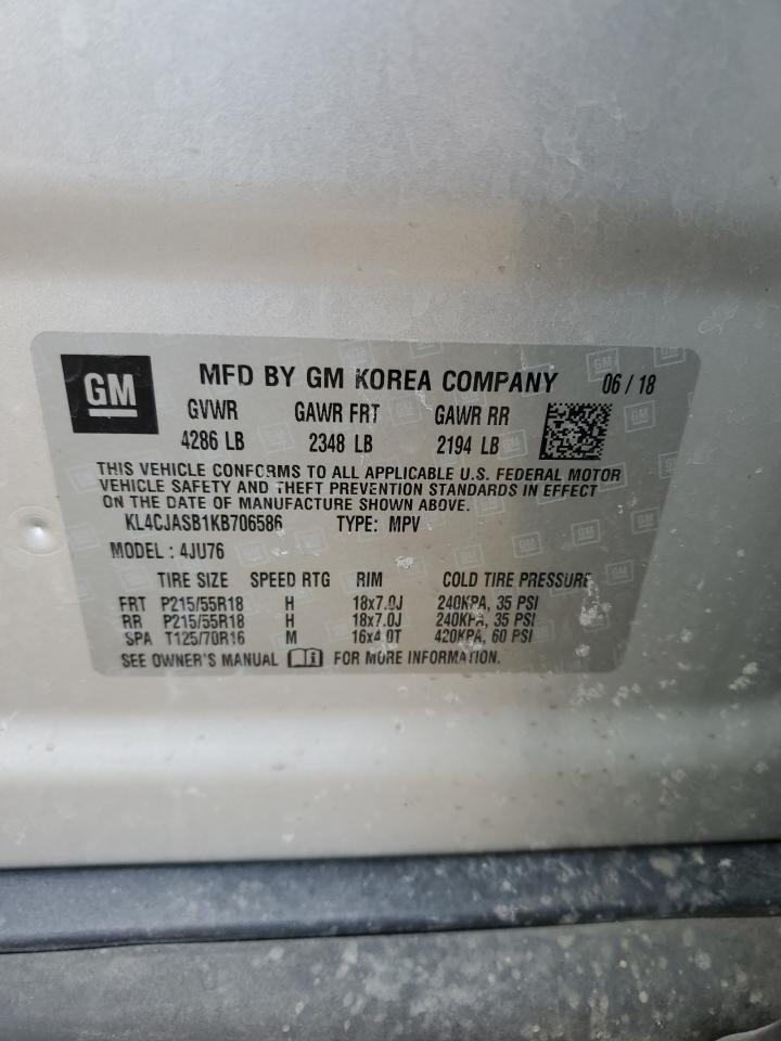 2019 Buick Encore Preferred VIN: KL4CJASB1KB706586 Lot: 48301525
