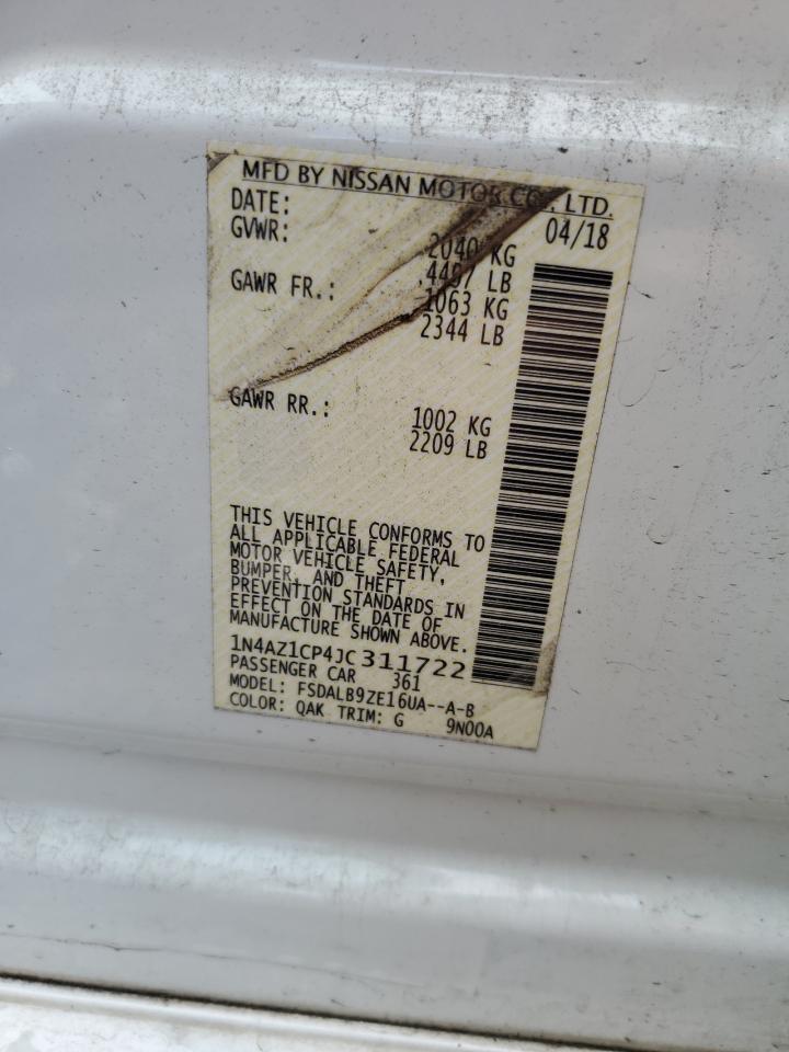 2018 Nissan Leaf S VIN: 1N4AZ1CP4JC311722 Lot: 49008215