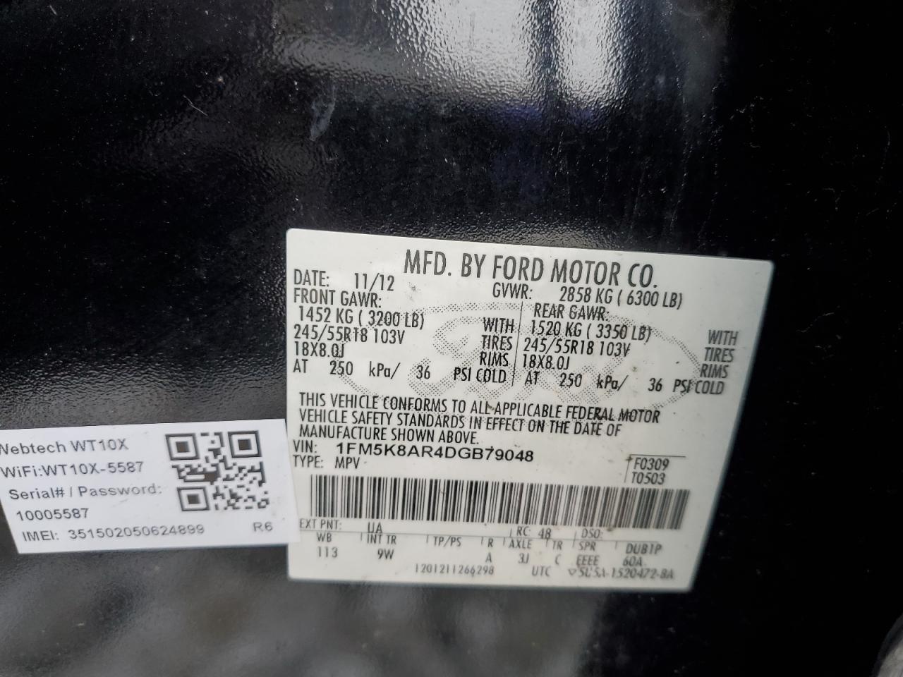 2013 Ford Explorer Police Interceptor VIN: 1FM5K8AR4DGB79048 Lot: 47877345