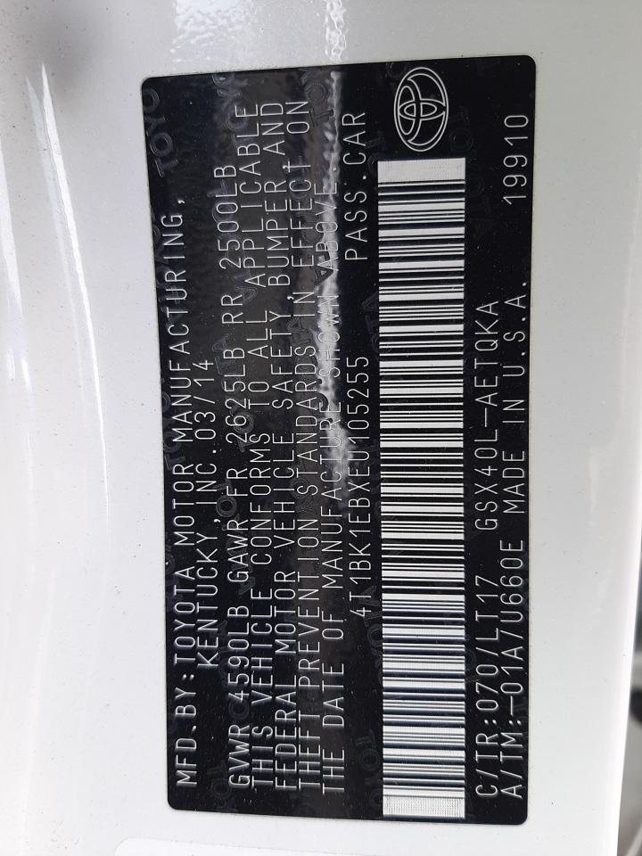 4T1BK1EBXEU105255 2014 Toyota Avalon Base