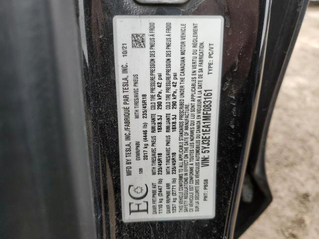 2021 TESLA MODEL 3 