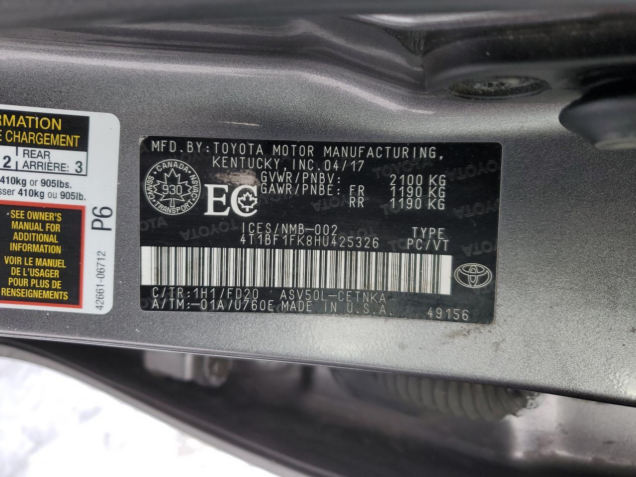 2017 Toyota Camry - Image 12