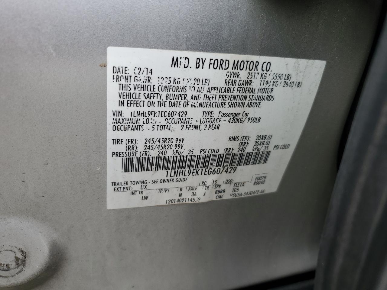 2014 Lincoln MKS - Image 12