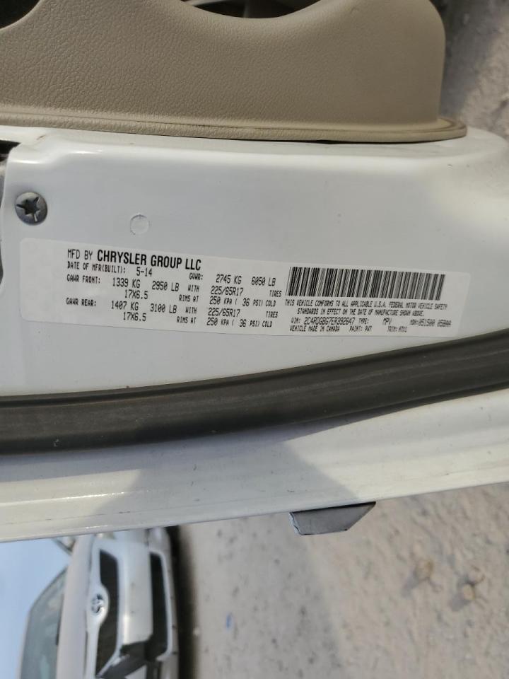 2014 Dodge Grand Caravan Se VIN: 2C4RCGBG7ER392647 Lot: 50655135