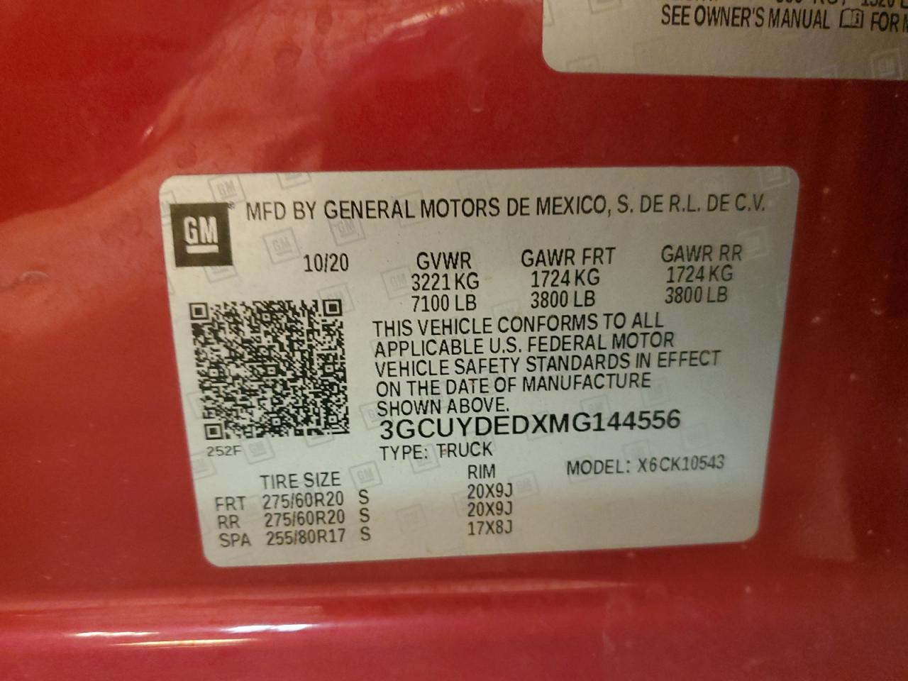 2021 Chevrolet Silverado K1500 Lt VIN: 3GCUYDEDXMG144556 Lot: 49736605