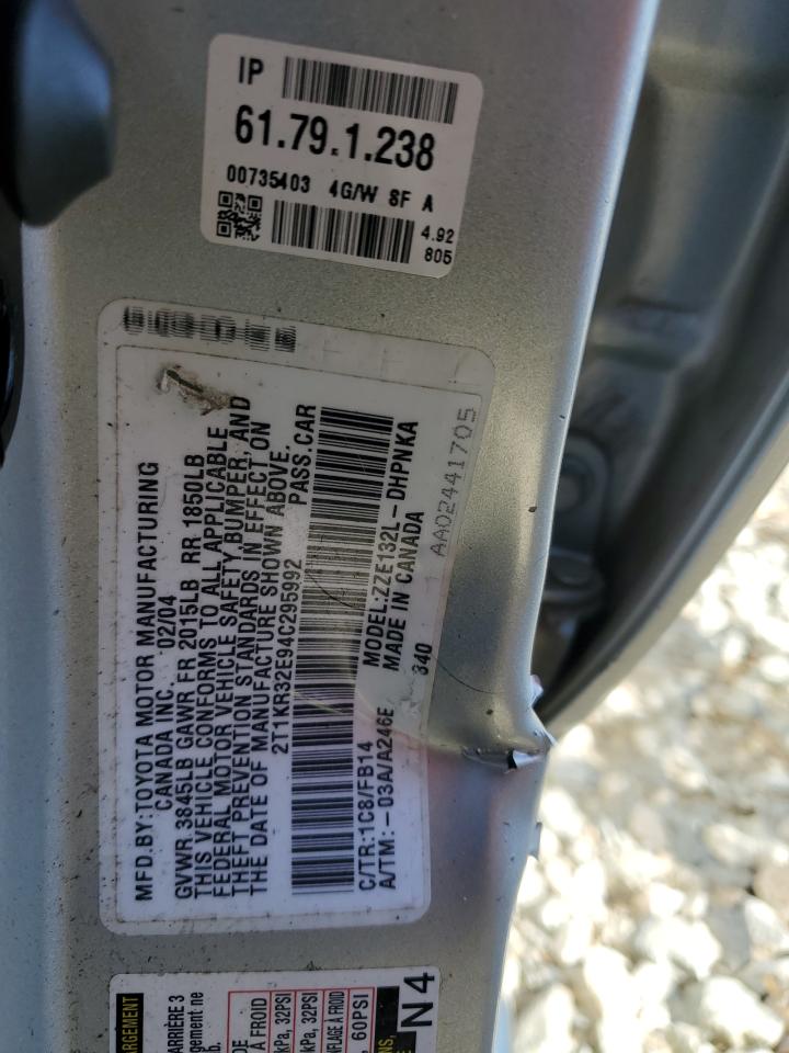 2004 Toyota Corolla Matrix Xr VIN: 2T1KR32E94C295992 Lot: 54340355