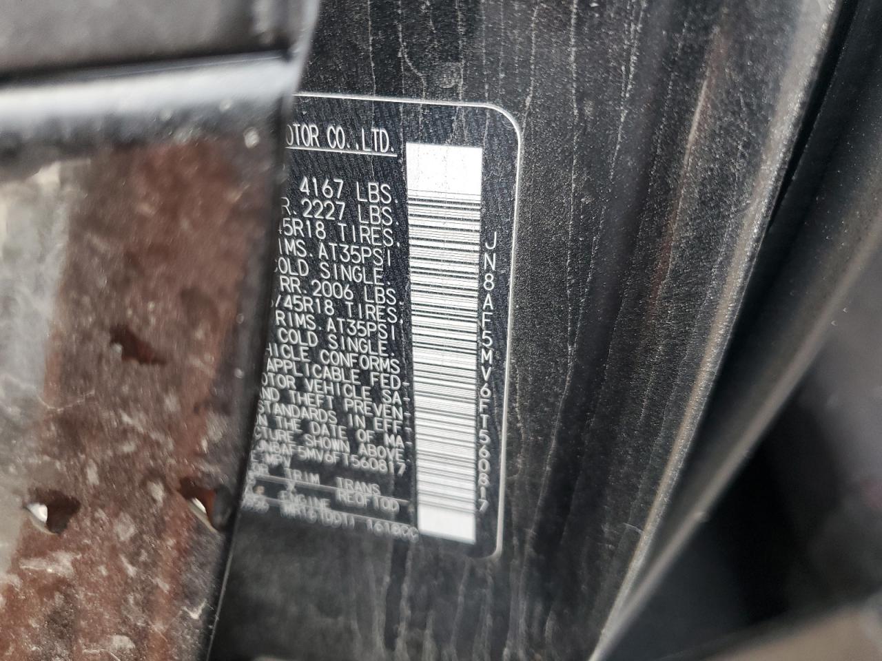 2015 Nissan Juke S VIN: JN8AF5MV6FT560817 Lot: 47067485