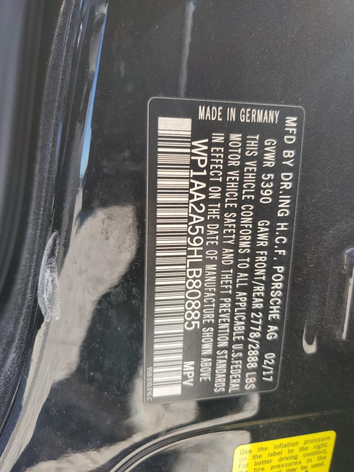 2017 Porsche Macan VIN: WP1AA2A59HLB80885 Lot: 50006535