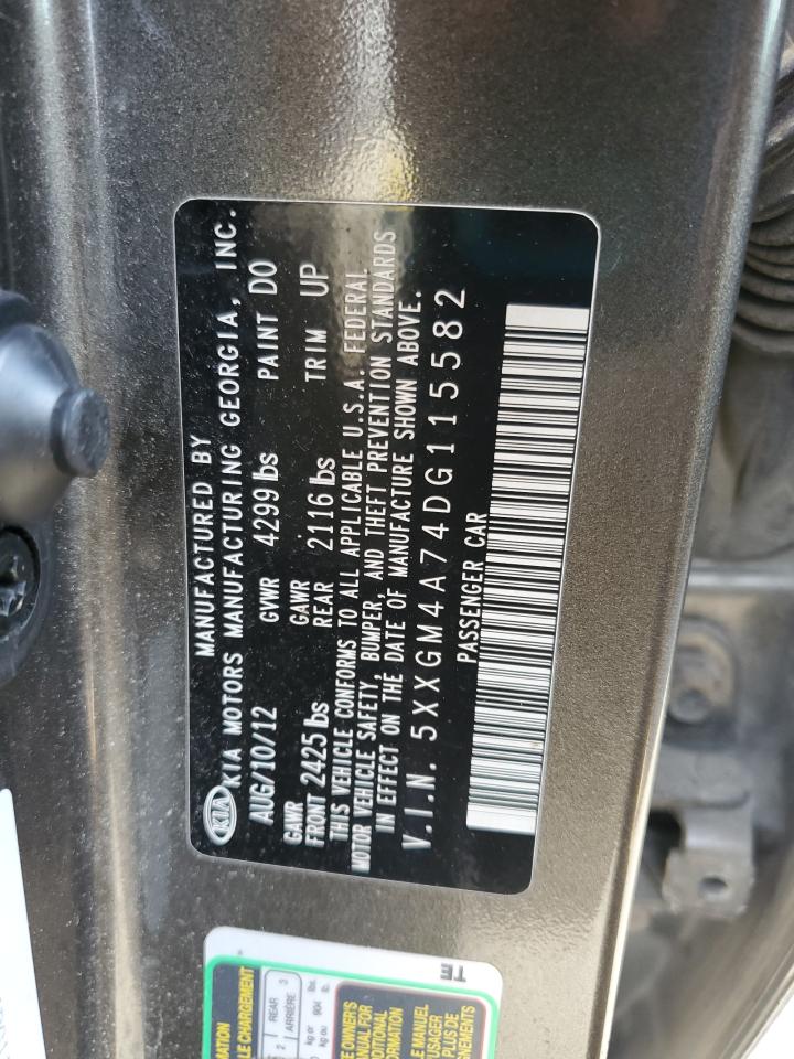 2013 Kia Optima Lx VIN: 5XXGM4A74DG115582 Lot: 51094205