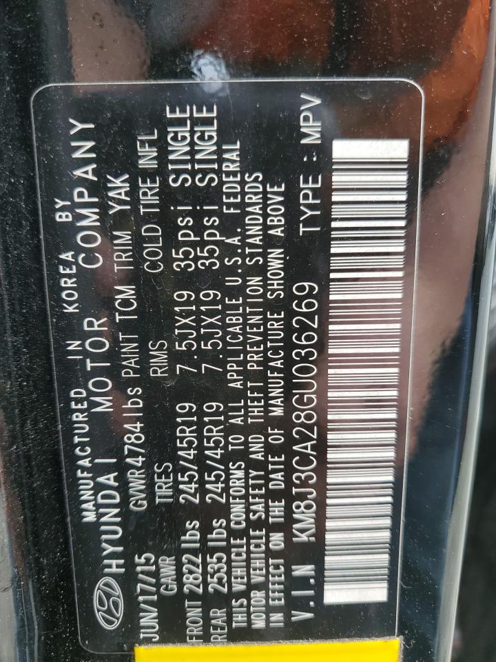 2016 Hyundai Tucson Limited VIN: KM8J3CA28GU036269 Lot: 48549845