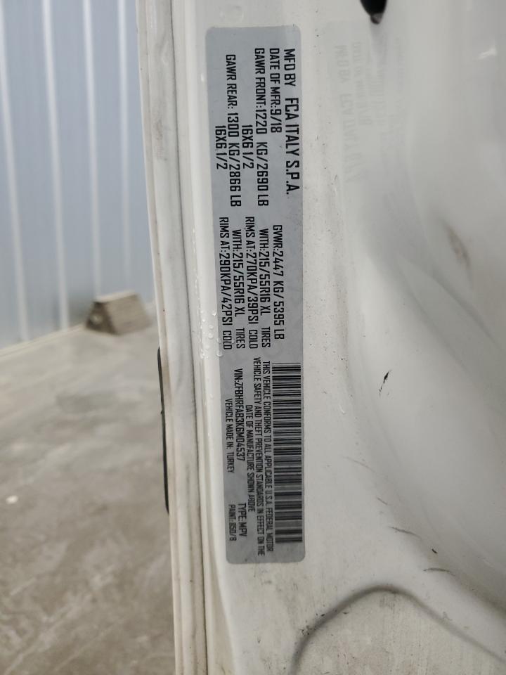 2019 Ram Promaster City VIN: ZFBHRFAB3K6M04537 Lot: 46893645