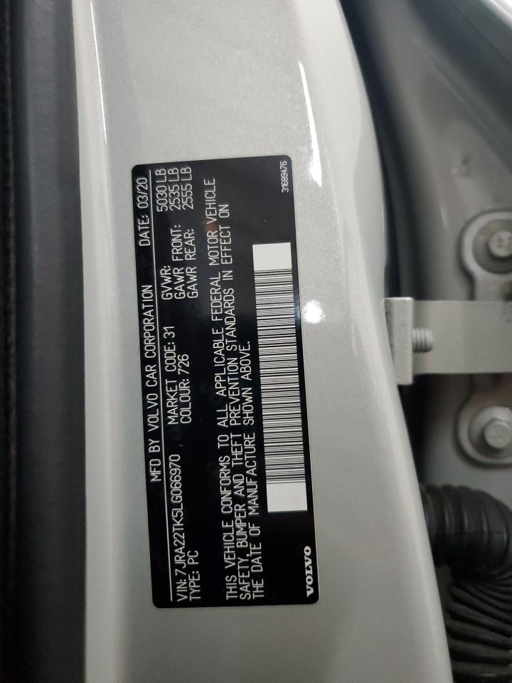 2020 Volvo S60 T6 Momentum VIN: 7JRA22TK5LG066970 Lot: 50633105