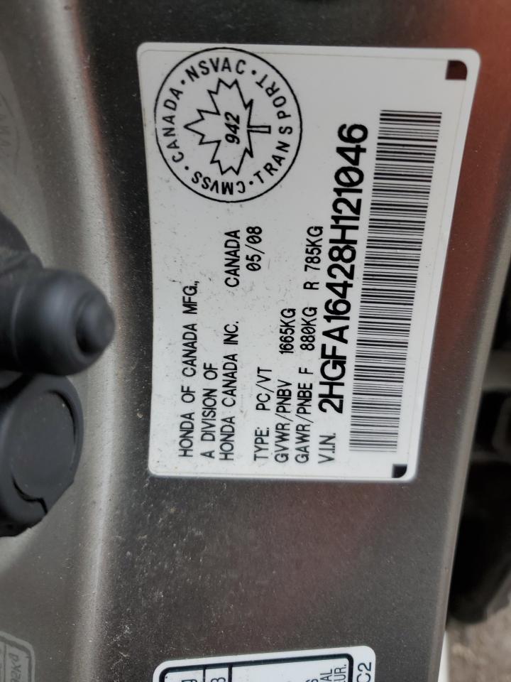 2008 Honda Civic Dx-G VIN: 2HGFA16428H121046 Lot: 50245475