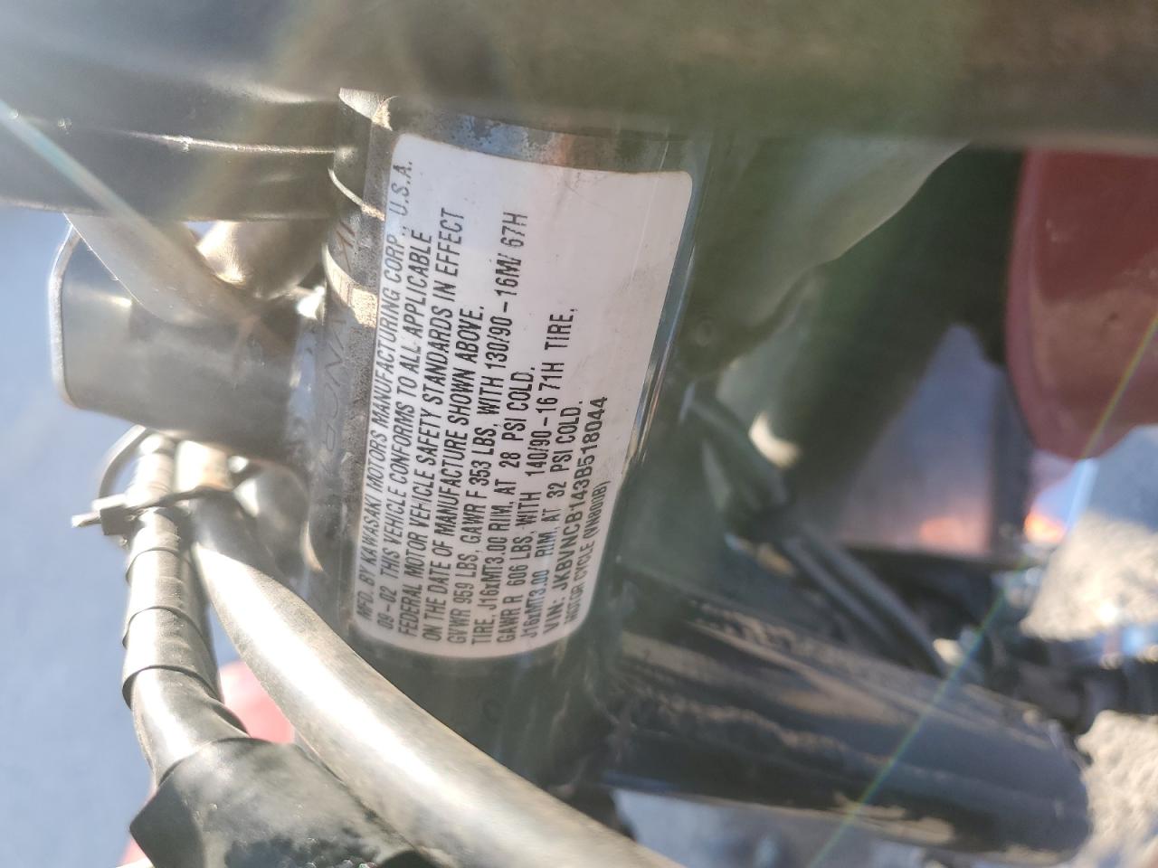 2003 Kawasaki Vn800 B VIN: JKBVNCB143B518044 Lot: 48654665