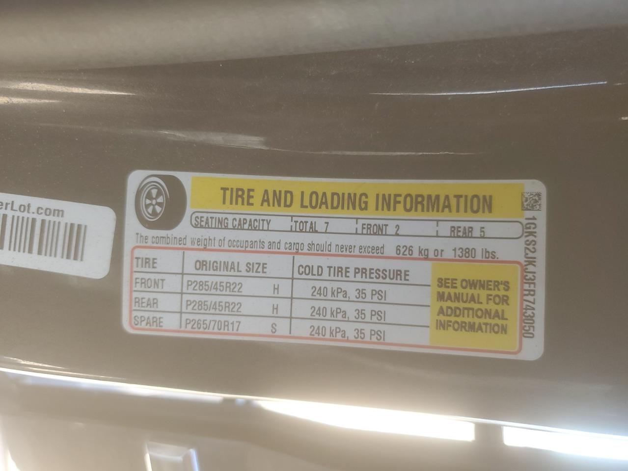 1GKS2JKJ3FR743050 2015 GMC Yukon Xl Denali