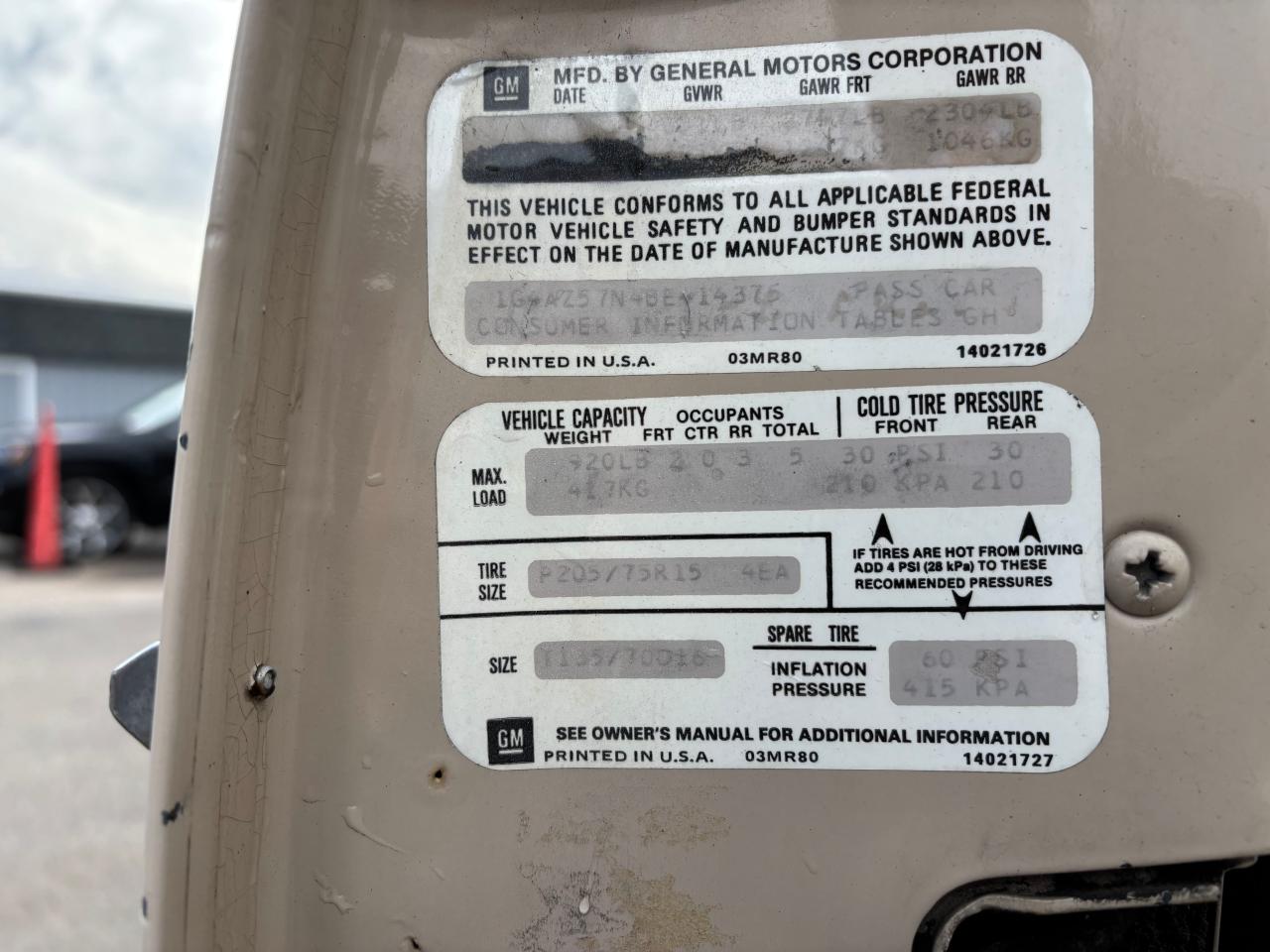 1981 Buick Riviera VIN: 1G4AZ57N4BE414375 Lot: 50342645