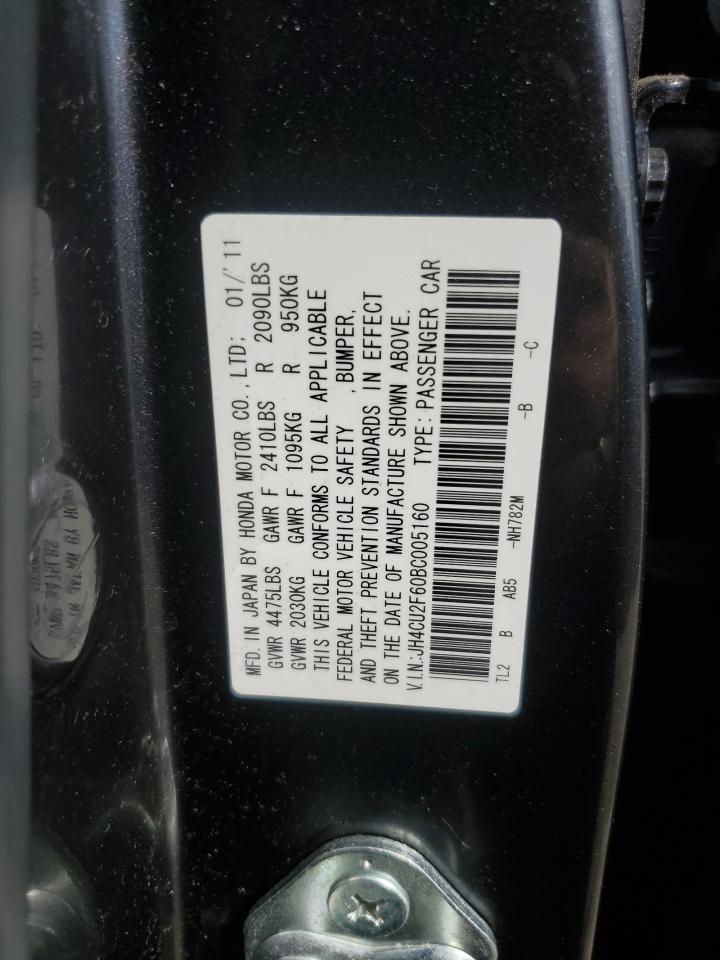 2011 Acura Tsx VIN: JH4CU2F60BC005160 Lot: 48685245