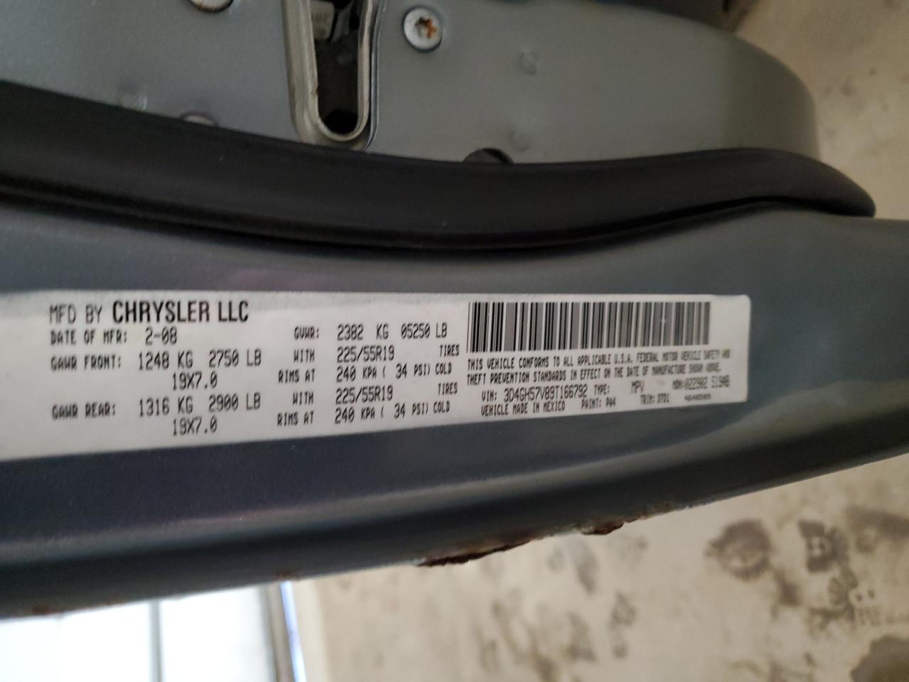 2009 Dodge Journey Sxt VIN: 3D4GH57V89T166792 Lot: 50349135