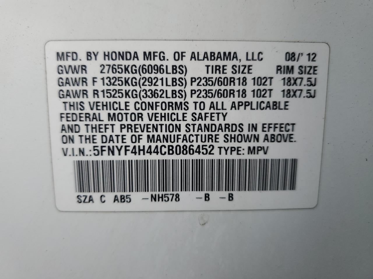 2012 Honda Pilot - Image 15