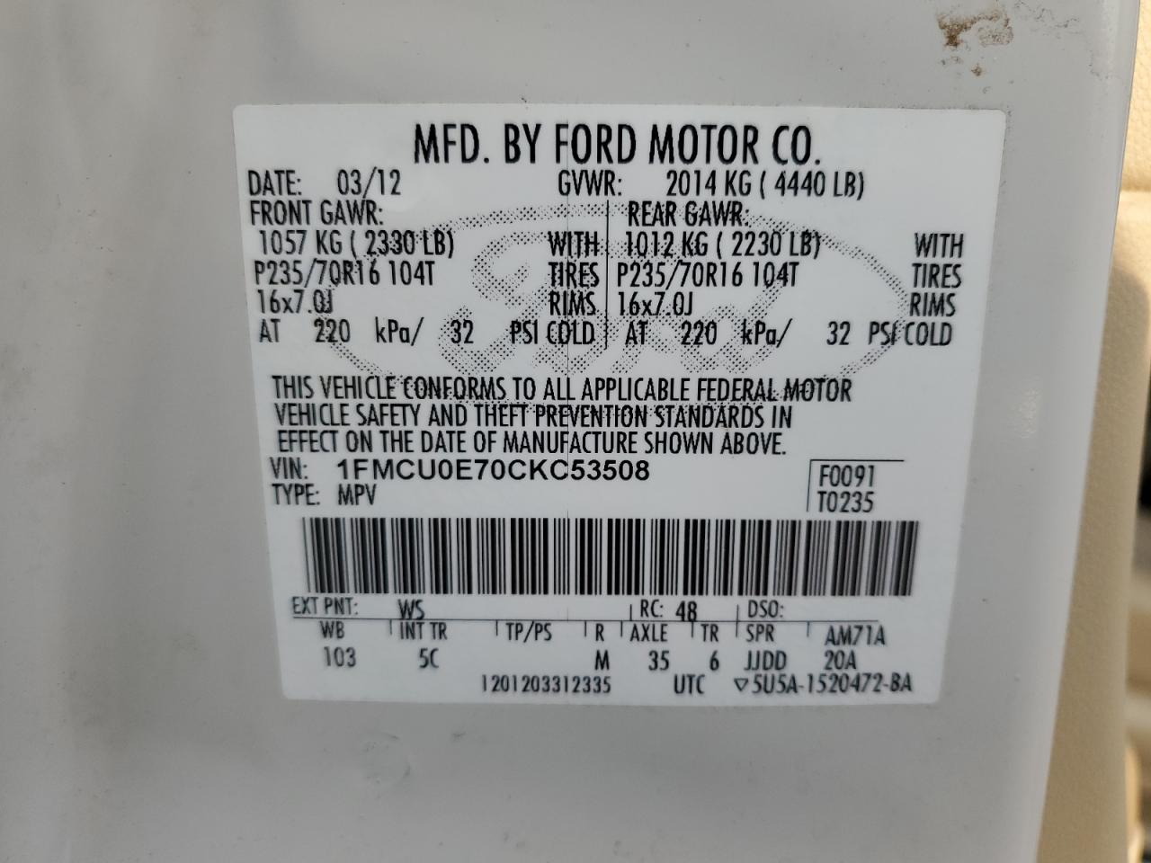 2012 Ford Escape - Image 13