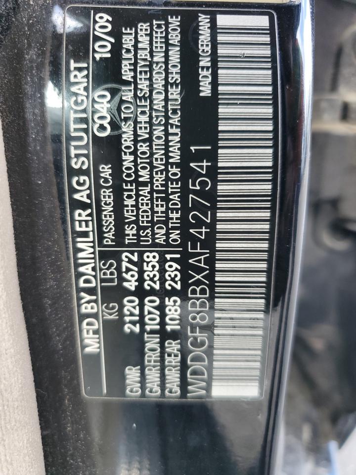 2010 Mercedes-Benz C 300 4Matic VIN: WDDGF8BBXAF427541 Lot: 49969625