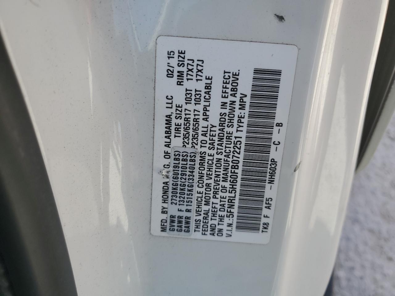 2015 Honda Odyssey - Image 15