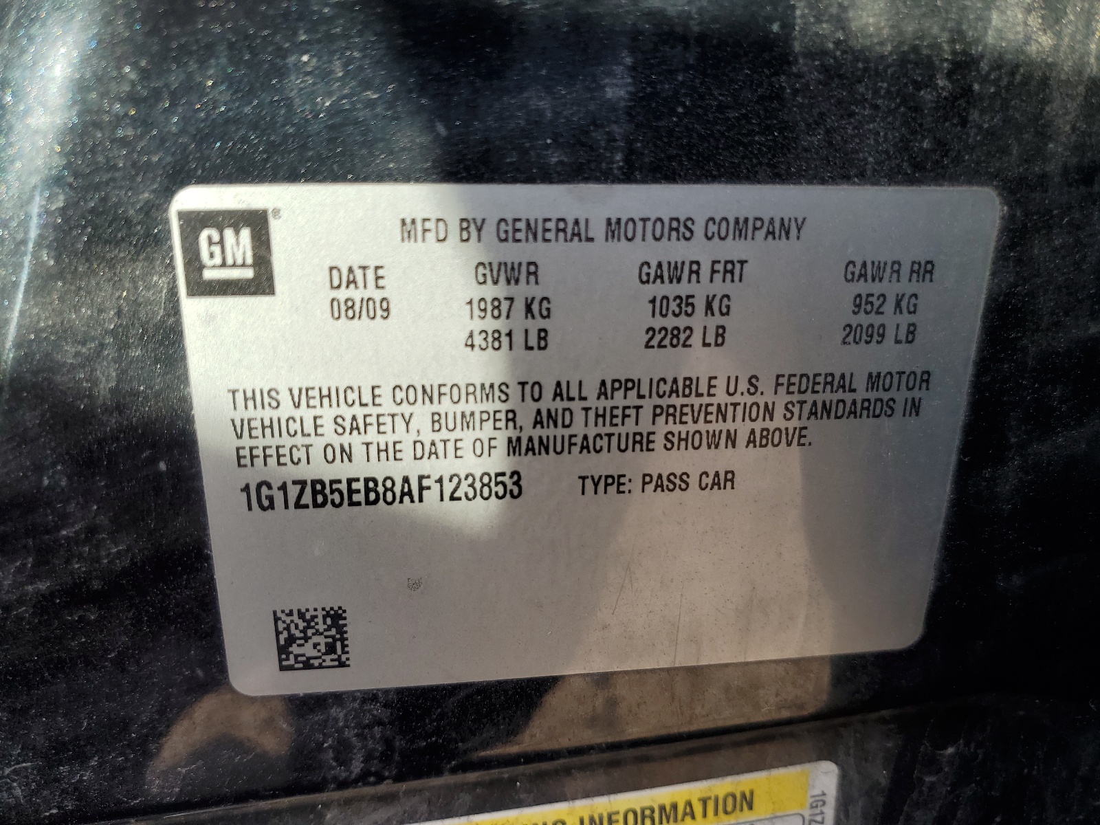 1G1ZB5EB8AF123853 2010 Chevrolet Malibu Ls