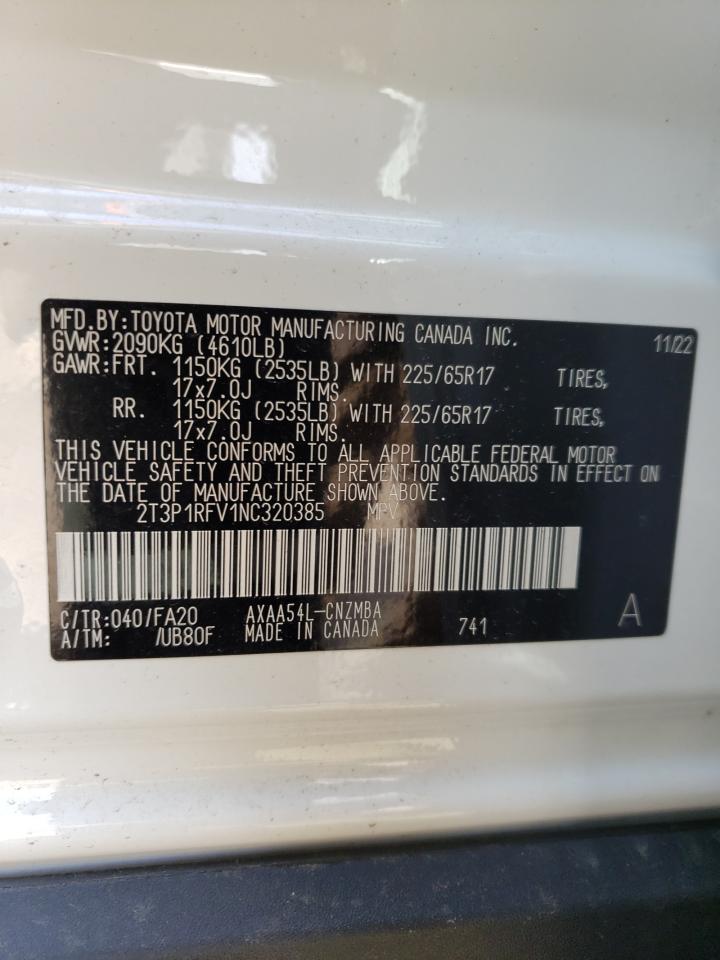 2T3P1RFV1NC320385 2022 Toyota Rav4 Xle