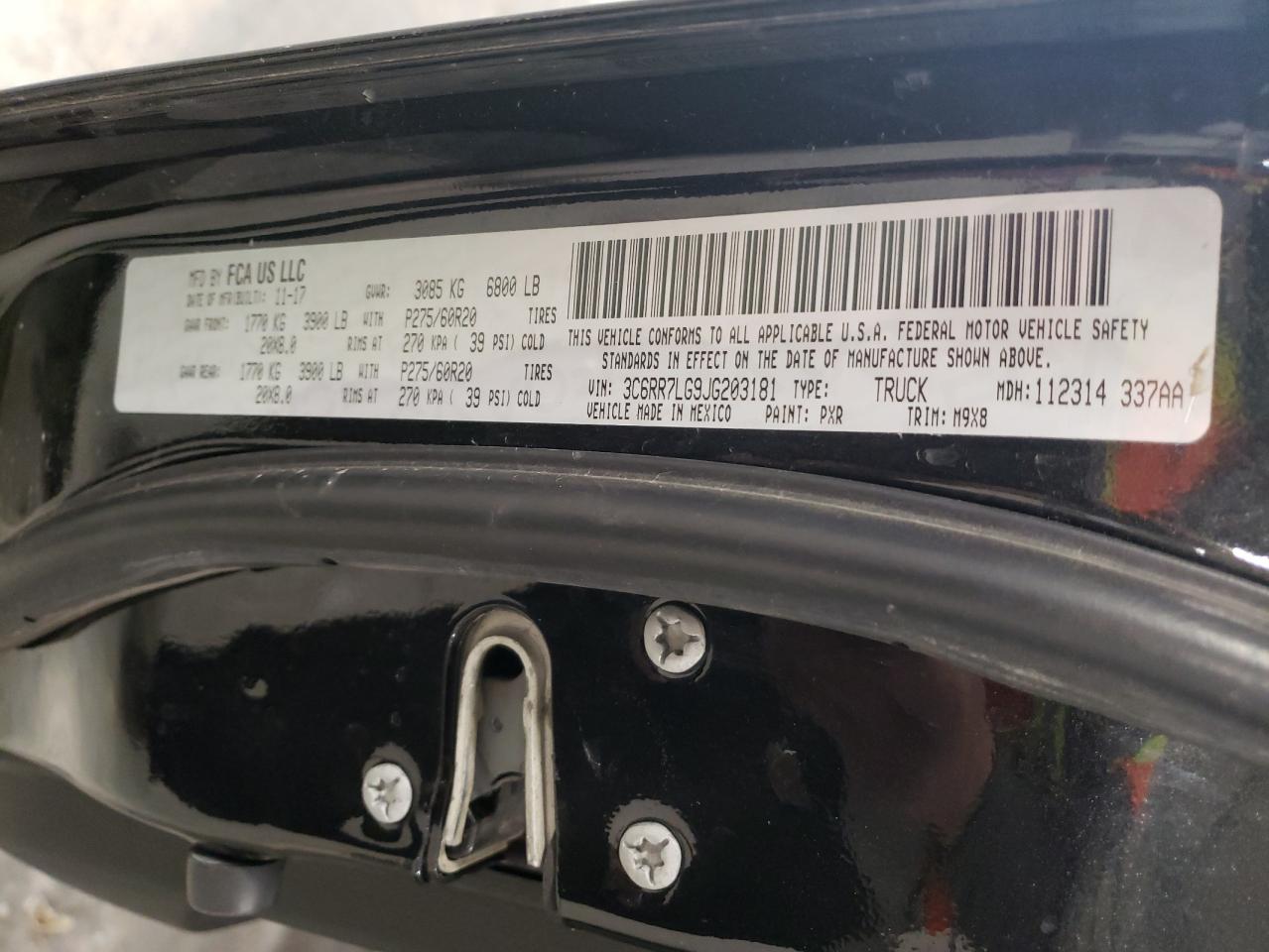 2018 Ram 1500 Slt VIN: 3C6RR7LG9JG203181 Lot: 74239974