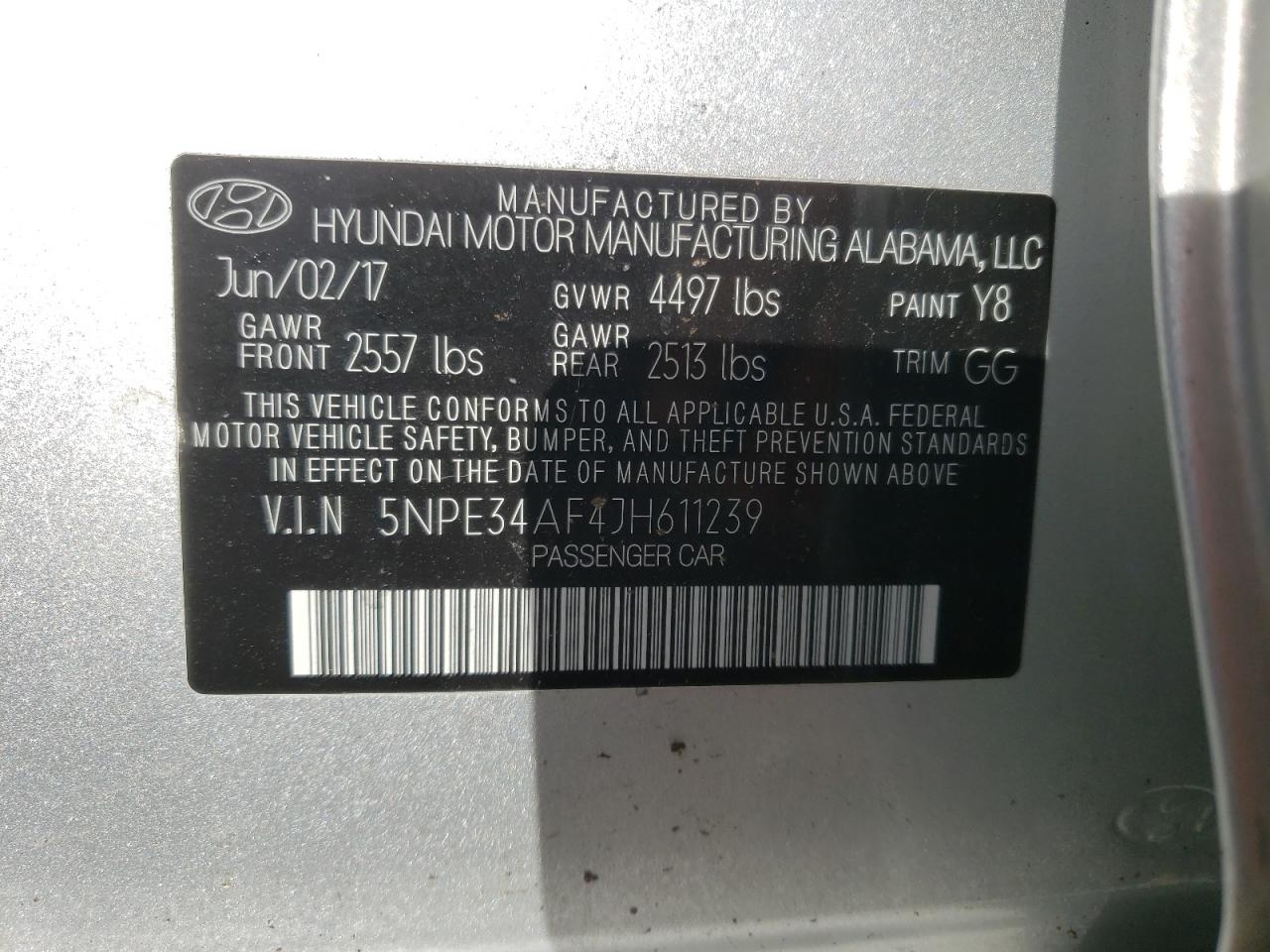 5NPE34AF4JH611239 2018 Hyundai Sonata Sport