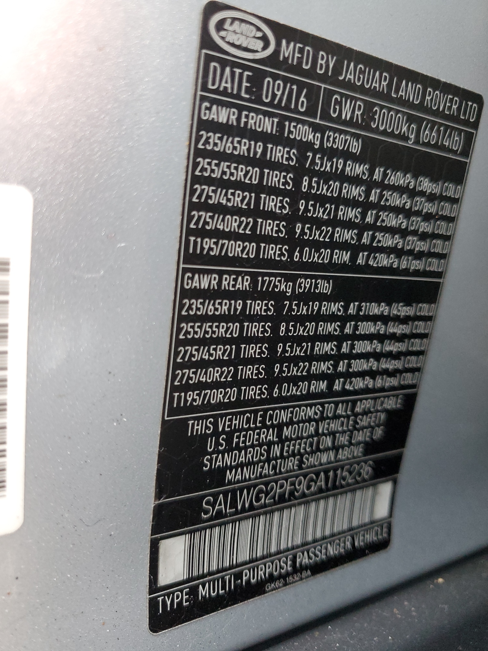 SALWG2PF9GA115236 2016 Land Rover Range Rover Sport Se