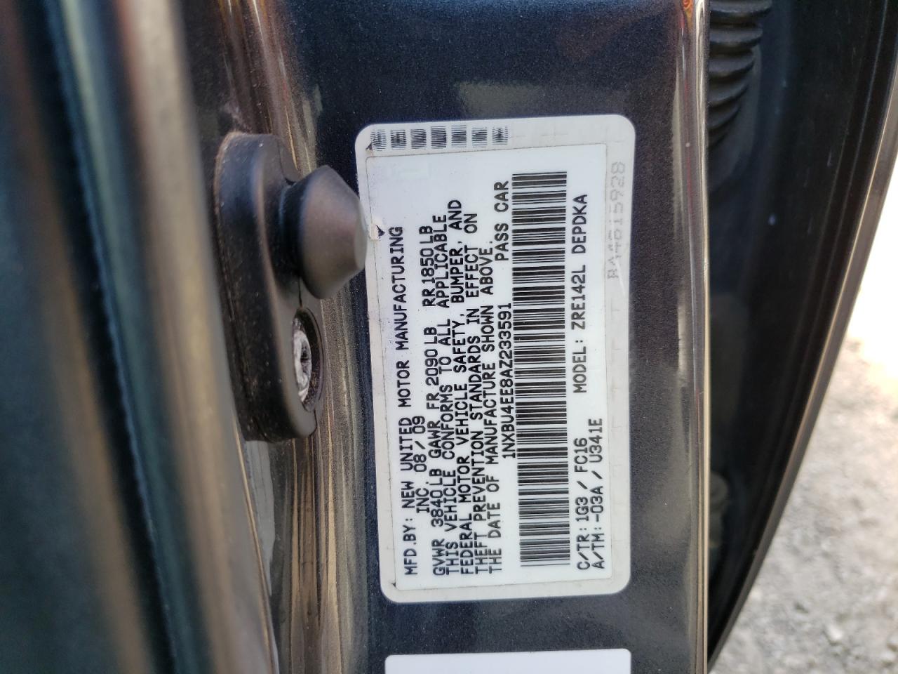 1NXBU4EE8AZ233591 2010 Toyota Corolla Base