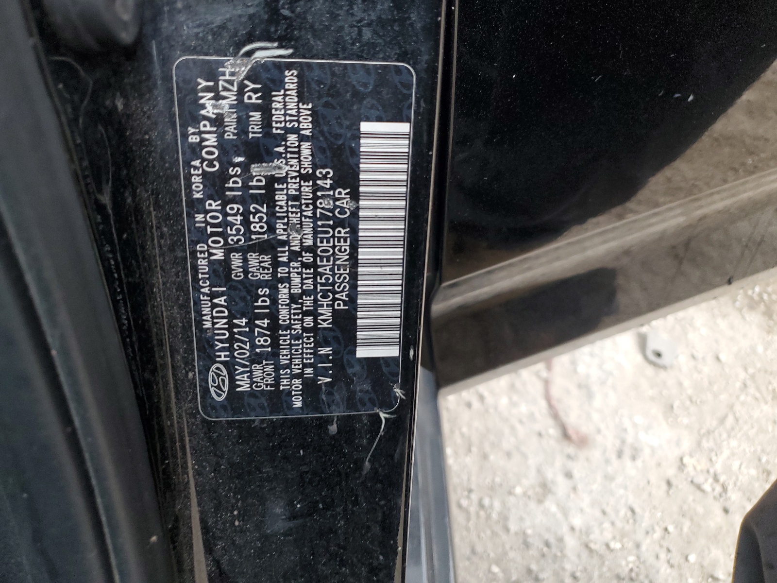 KMHCT5AE0EU178143 2014 Hyundai Accent Gls