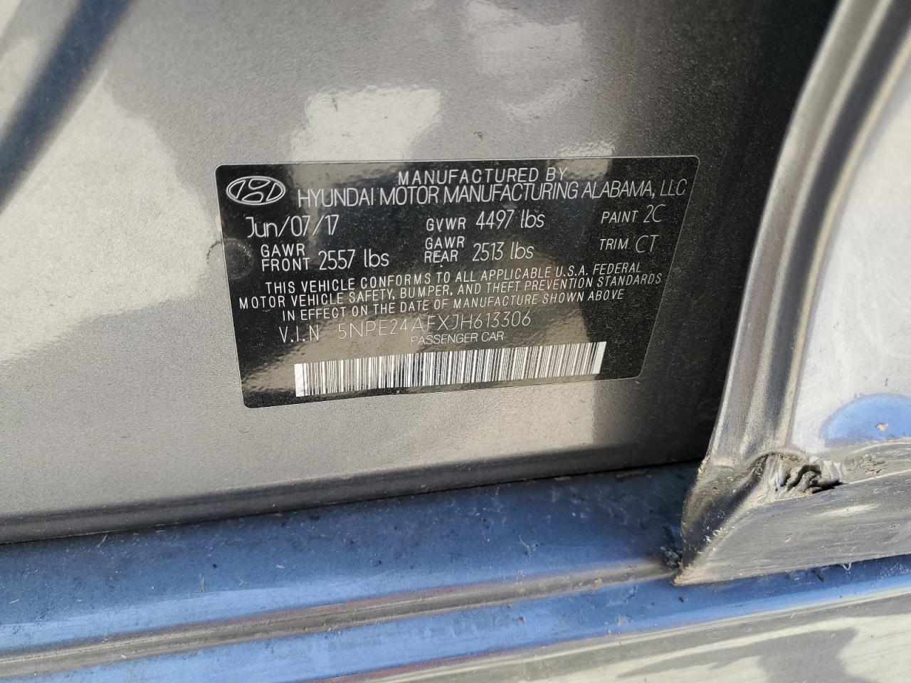 5NPE24AFXJH613306 2018 Hyundai Sonata Se